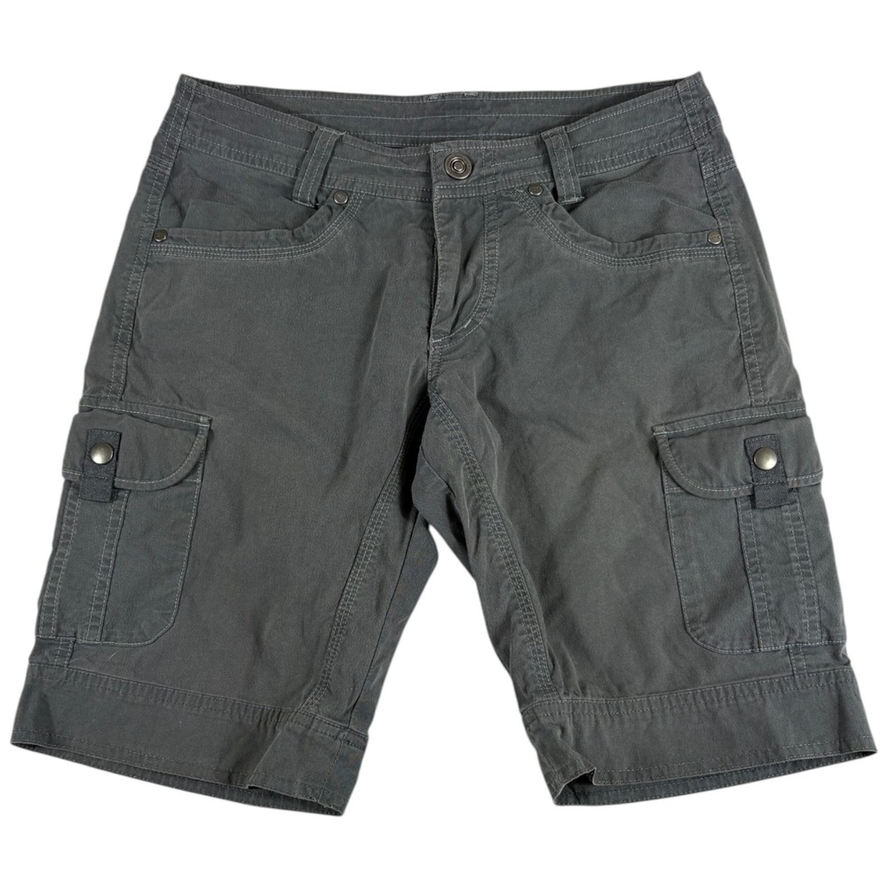 Kuhl Women Cargo Shorts Womens 2 Gray Rugged Flex Durable Outdoors Athletic Fit